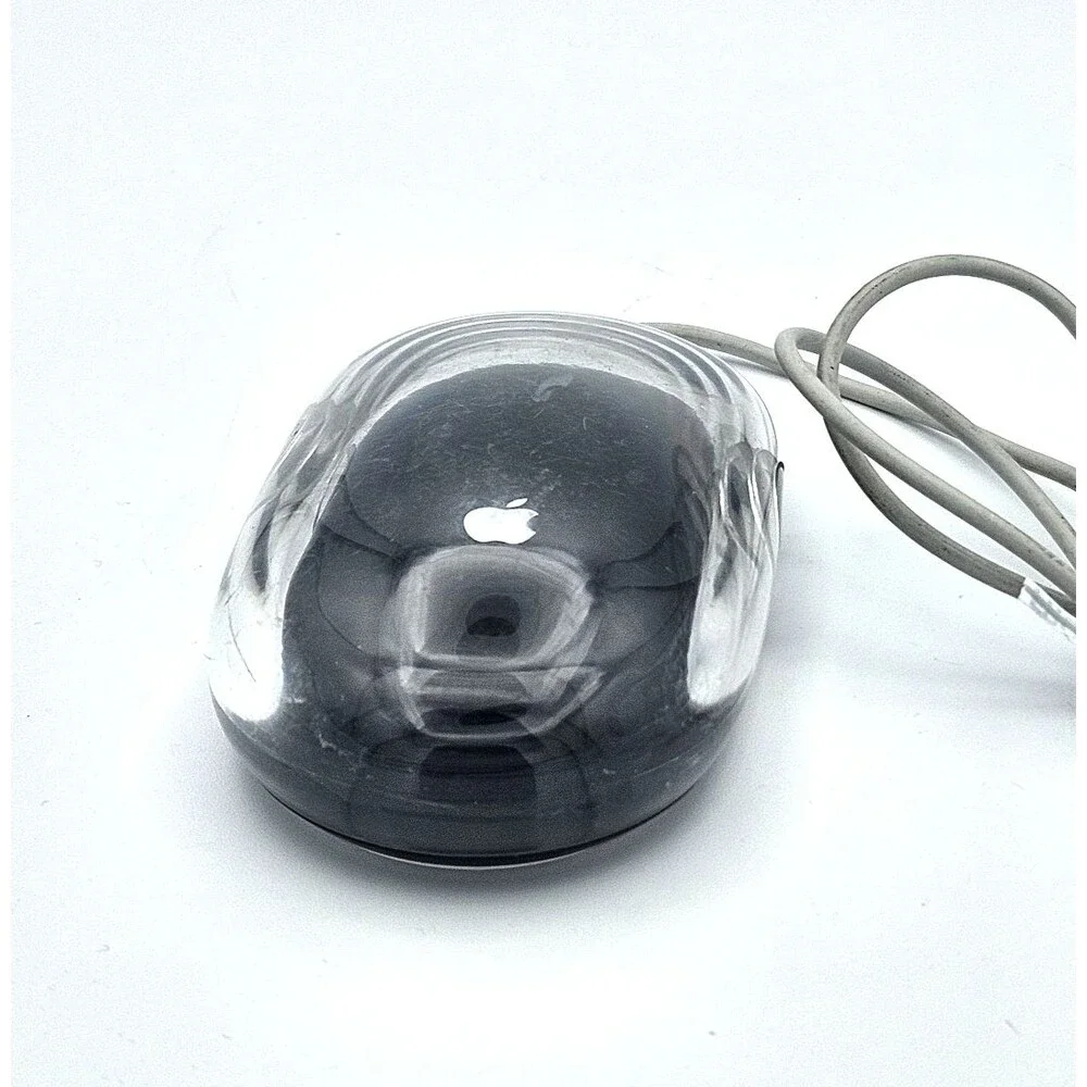 Apple Pro Mouse M5769 Wired USB Optical Mouse Clear Black Vintage Tested